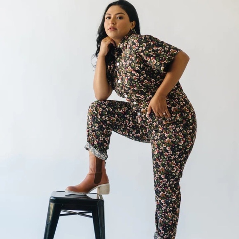 Piper and Scoot Tilda Floral Corduroy Jumpsuit